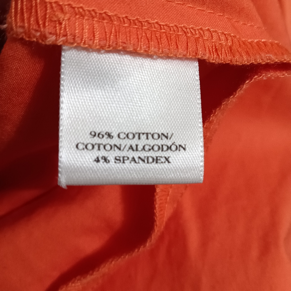 ✨ Lovely! ANN TAYLOR Orange Sleeveless Cotton Miracle Dress Wrap Waist Sz 6 - Picture 10 of 10